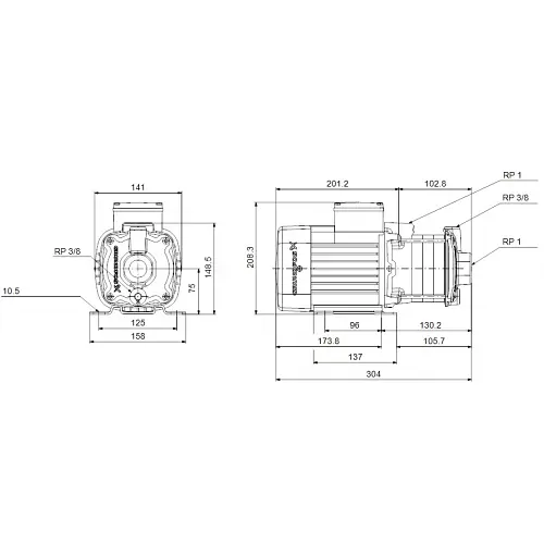 Поверхневий насос Grundfos CM 3-3 A-R-A-E-AQQE C-A-A-N (96807023) - фото 4
