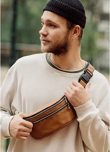 Чоловіча поясна сумка бананка Sambag 30,5х14 см 000148025 - фото 2