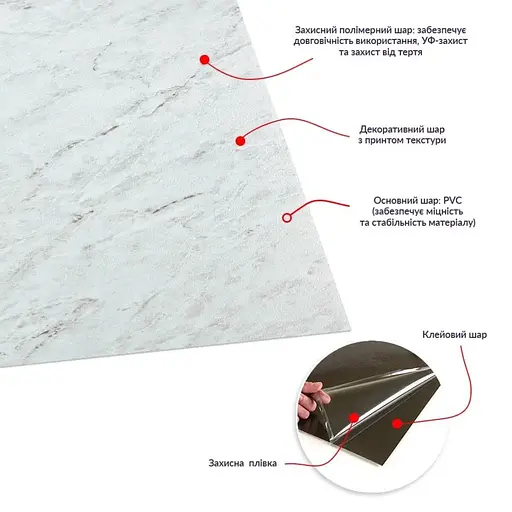 Плитка LVT Wall Sticker SW-00002460 самоклеюча 457х457х1.5 мм - фото 4