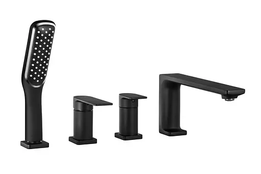 Змішувач для ванни Corsan Trino black mat на борт ванни CMB7142BL Чорний матовий - фото 1