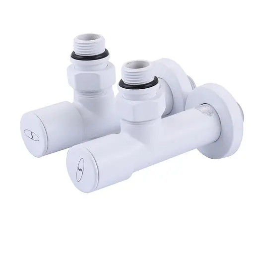 Набір Кран вентильний кутовий з американкою Solomon Lux 1/2″ 7777 (2шт.) White 000020285 - фото 1