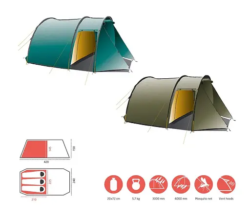 Намет Grand Canyon Robson 3 Alu Capulet Olive (30921260) (DAS302741) - фото 3
