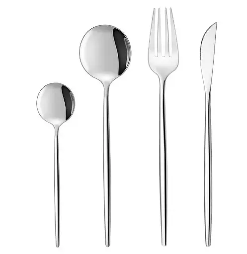 Набор столовых приборов серебристый из нержавеющей стали 18/10 на 4 предмета - фото 1
