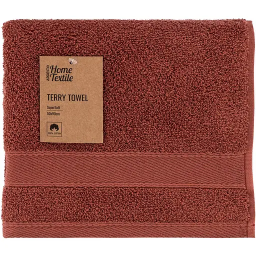 Полотенце махровое Ardesto SuperSoft 50х90 см 100% хлопок терракотовое (ART2250RT)  - фото 1