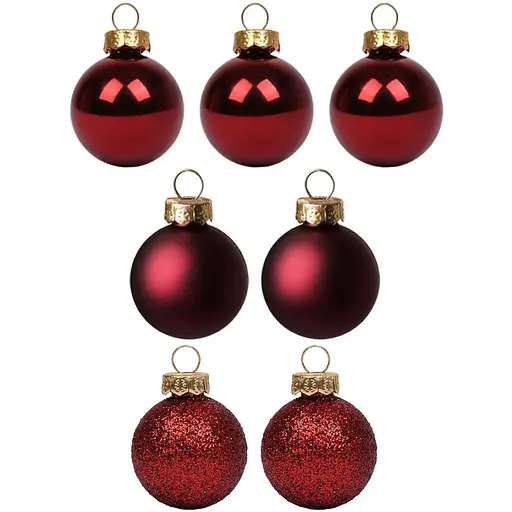 Набір новорічних куль Yes! Fun пластик 3 см 7 шт. бордо (975109)