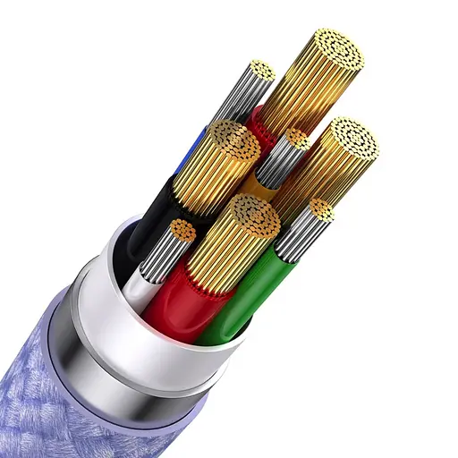 Кабель Baseus Flash Series Ⅱ Two-for-three Charging Cable U+C to M+L+C 100W 1.2m Purple - фото 7
