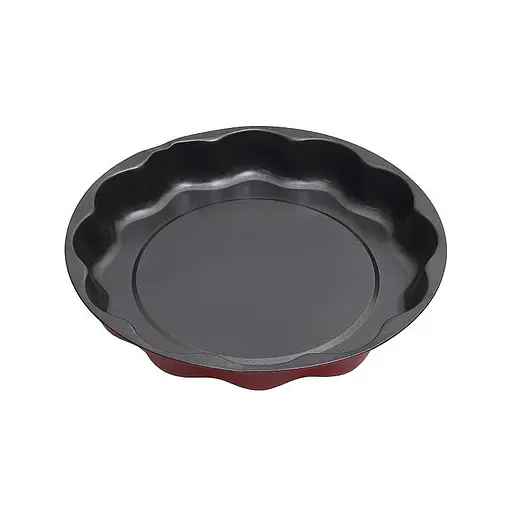 Форма для випікання пирога з тефлоновим покриттям, кругла, з хвилеподібними краями (діаметр 29.5 см), Kitchen Master Червоний 87558 - фото 4