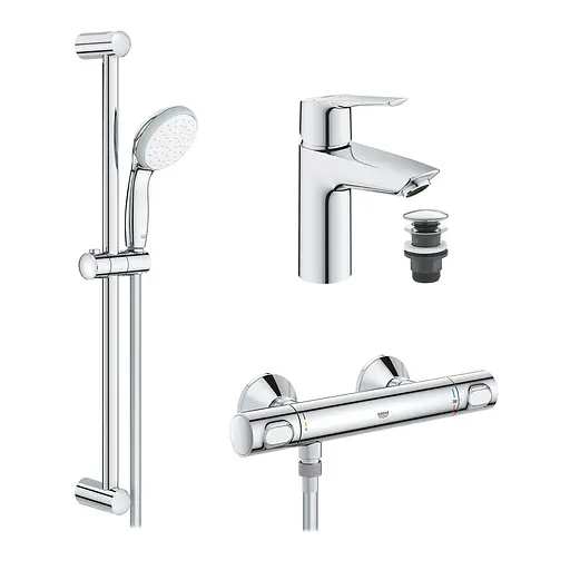 Набор смесителей 2 в 1 для ванной комнаты Grohe QuickFix Start S-Size 34841551TS Хром - фото 1
