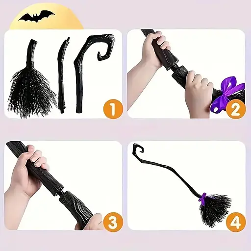 Декор Хэллоуин "Метла ведьмы", желтый, IDEA12-HOL6 - фото 3