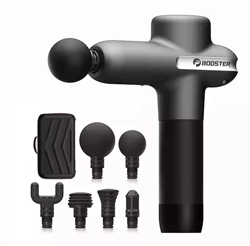 Перкусійний масажний пістолет Lightsaber Booster U1 М'язовий масажер (6 насадок) 2500 мАг Чорний