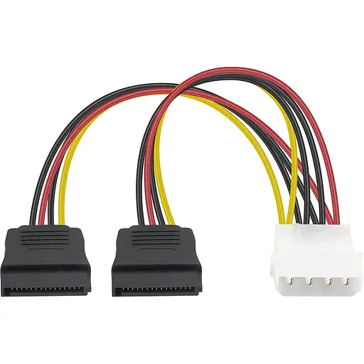 Кабель разветвитель питания TCOM Molex 2 x Sata переходник адаптер 15 см