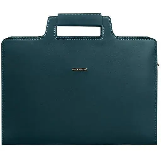 Жіноча шкіряна сумка для ноутбука і документів зелена - фото 1