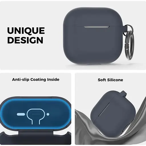 Чехол AhaStyle Colorful Silicone Case для AirPods 4 Midnight Blue [133813] - фото 2