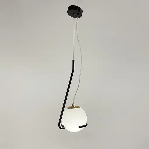 Подвес с белым плафоном и черной металлической обводкой | Line F | Арт. Y401-200 BK - фото 4