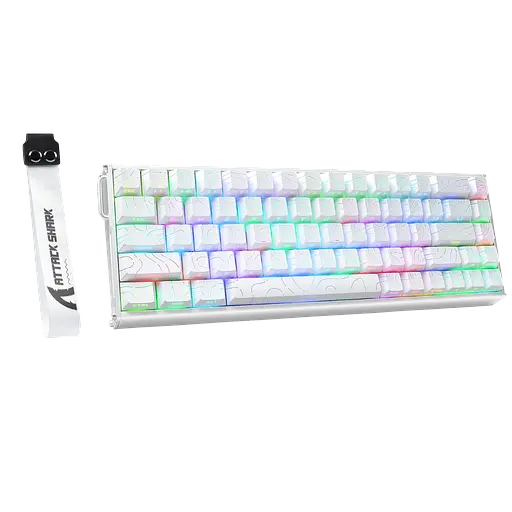 Клавиатура Attack Shark X65 HE Contours Side Printed RGB White - фото 3