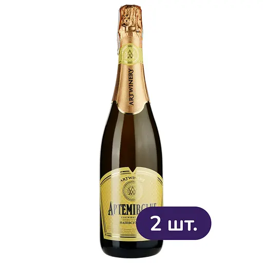 Вино игристое Артемовское белое полусухое 10-13.5% 1.5 л (2 шт. х 0.75 л) - фото 2