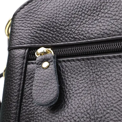 Классическая кожаная сумка для женщин Vintage с тремя отделениями 22.5х16.5х11.5 см sum0027625 - фото 5