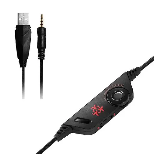 Провідна ігрова гарнітура Hunterspider Gaming with LED V1, USB, 3.5mm, 2m, black-red - фото 5