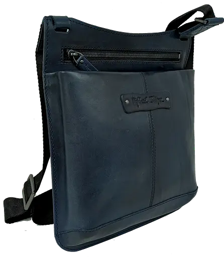Мужская кожаная сумка на плечо , Украина синяя Mykhail Ikhtyar sum0028765 - фото 3