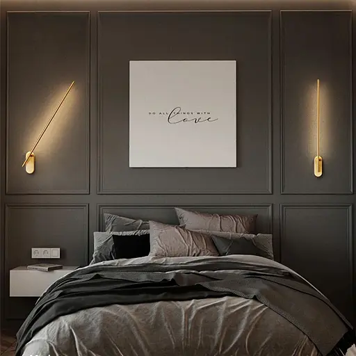 Сучасне лінійне бра в латунному корпусі 60 см Арт. WB 26/600 AB Line F - фото 1