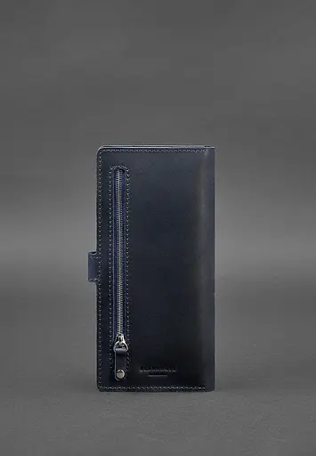 Кожаный тревел-кейс (органайзер для документов) 6.0 синий Crazy Horse - фото 4