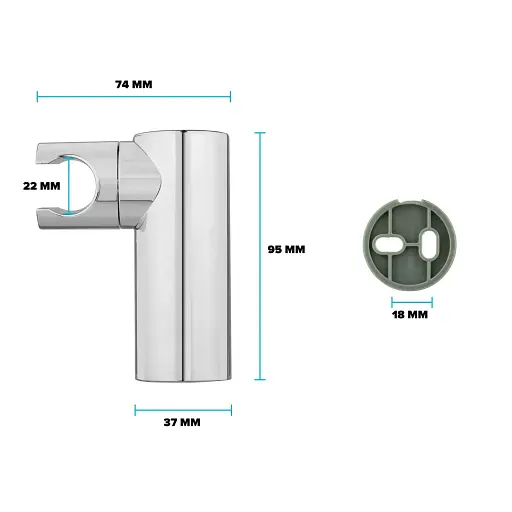 Держатель для ручной душевой лейки Drop HL-M90-CH крепеж дюбель - фото 5