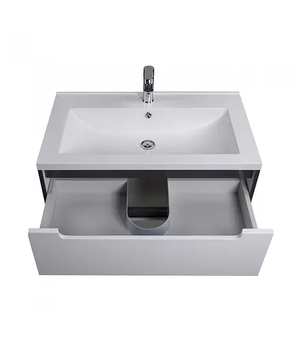 Тумба Мойдодир Paula 80-A з умивальником Cosmopolitan 80 Білий/графіт - фото 7