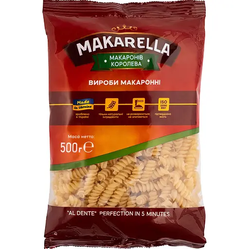 Макаронні вироби Makarella Спіральки 500 г - фото 1
