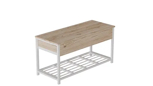 Банкетка з ящиком Ferrum-decor Дрейк 2 550x1200x400 метал Білий ДСП Дуб Сан-Марино 16 мм (FRD-103074) - фото 3