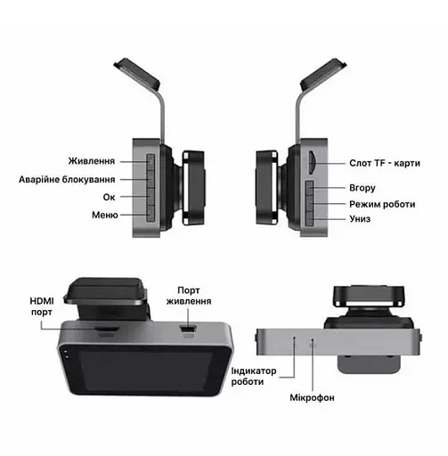 Автомобильный видеорегистратор T-722 (2 камеры) Wi-Fi Full HD - фото 6