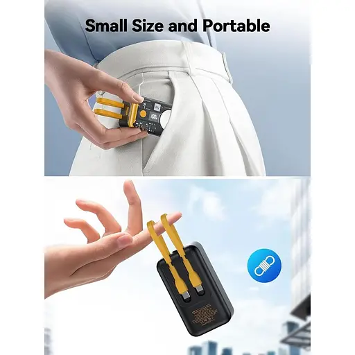 Зарядний пристрій NEWDERY 10000 мАг для iPhone Apple Watch Вбудовані кабелі - фото 4