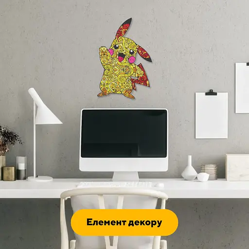 Пазл дерев'яний Пікачу, А1, Дерев'яна коробка 500+ елементів - фото 6