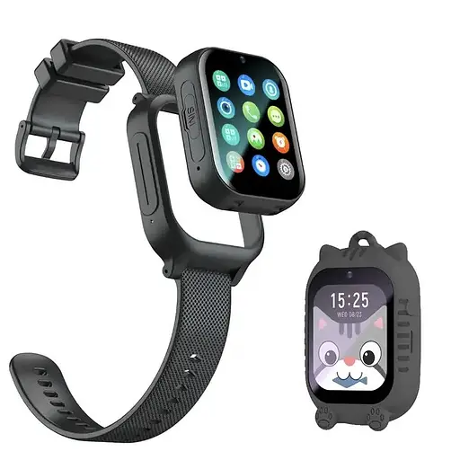 Дитячий смарт-годинник Lemfo K26 з GPS-відеодзвінком HD-камерою та 2 додатковими корпусами в комплекті Чорний - фото 2