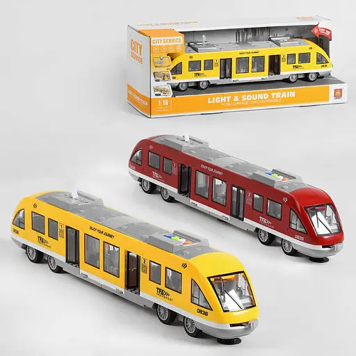 Поезд Скоростной экспресс, WY920AB, подсветка, звук, открывающиеся двери, инерция (В ассортименте) - фото 3