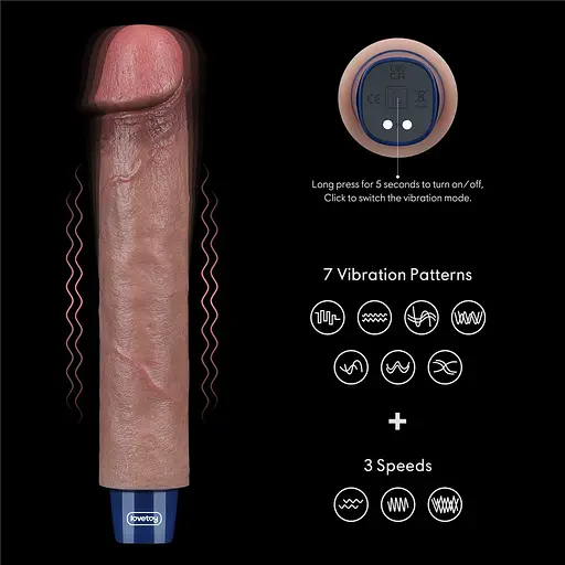 Вібратор Lovetoy Real Softee 9" Platinum Silicone 22.8 см коричневий - фото 12