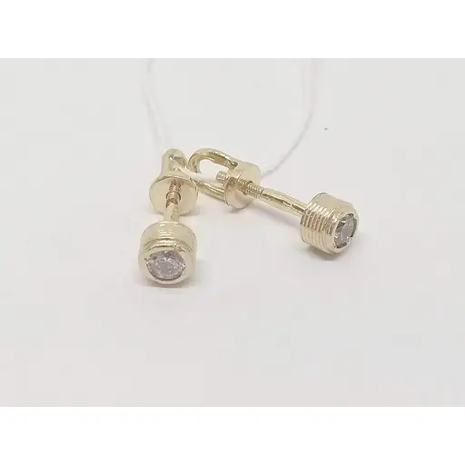 Золоті сережки-пуссети Гаразд з фіанітами. 3533296 - фото 2