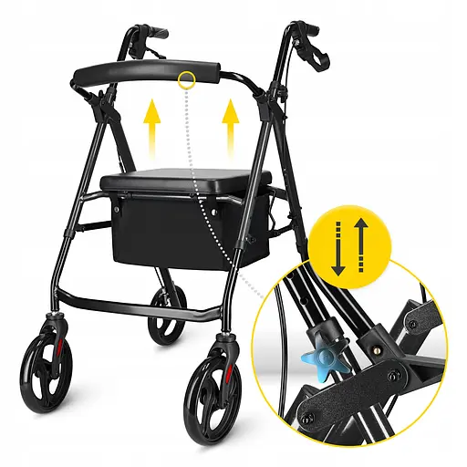 Роллер для ходьбы 4FIZJO складной, с сумкой Black (P-5905973406475) - фото 11