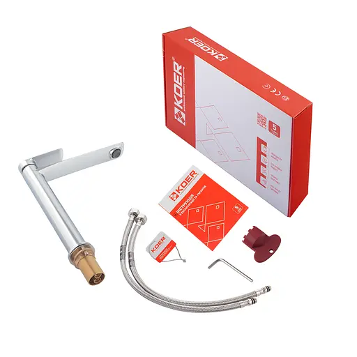 Смеситель для умывальника Koer KB-11028-01 высокий KR5293 Хром - фото 6