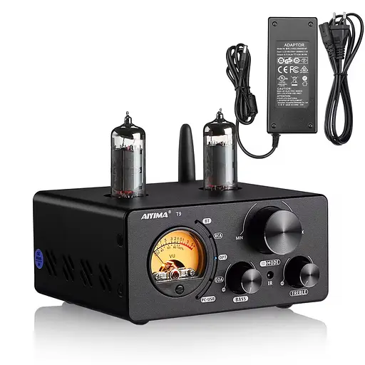 Усилитель звука AIYIMA T9 Tube Amplifier + блок питания 48V Bluetooth 5.0 RCA 100Wx2 (TPA3250) - фото 1