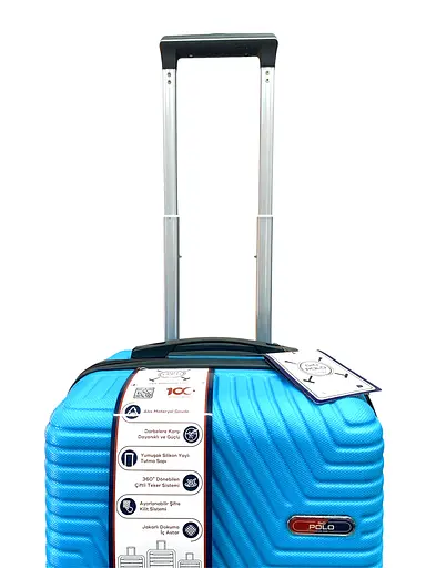 Валіза Маленька (S) Полікарбонат На 4-х подвійних колесах 50л POLO ПК010-S Бірюза - фото 2