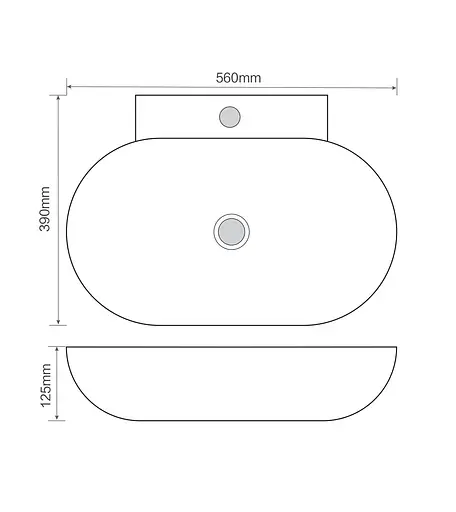 Умивальник підвісний Mixxus Premium Diverse-0201 560x390x125 мм з отвором під змішувач MP6510, Білий - фото 8