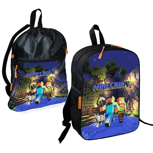 Школьный рюкзак детский Minecraft + Сумка для обуви спортивной формы рюкзак-мешок для мальчика (01716)