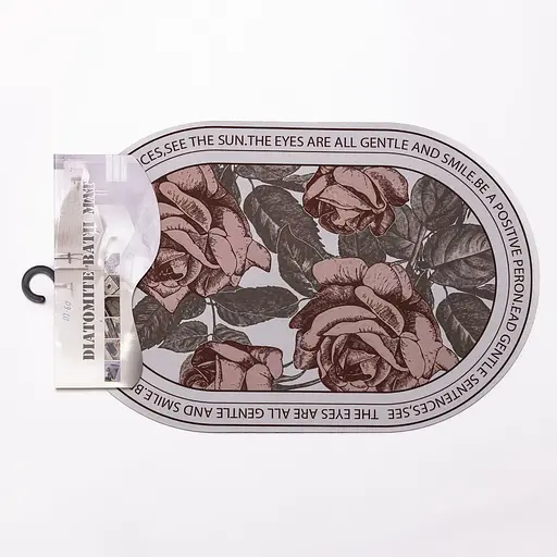 Діатомітовий овальний килимок для дому Sentences 38×58 (см) вологопоглинальнючий килимок для кухні ванни та туалету Yiwu HP-42-60 - фото 4