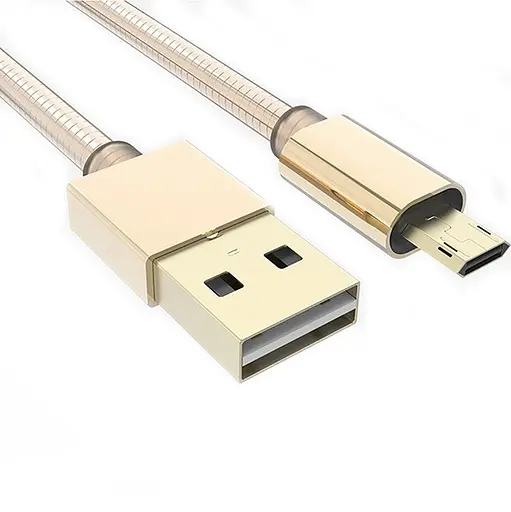 Кабель USB 2.0 AM - microUSB (5P), 1 м, рожевий золотистий, LDNIO LS24, 2.4A (LS24RG) - фото 1