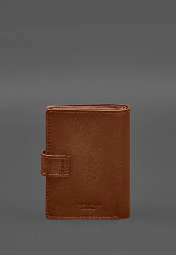 Кожаная обложка-портмоне для военного билета офицера запаса (узкий документ) Светло-коричневая - фото 8