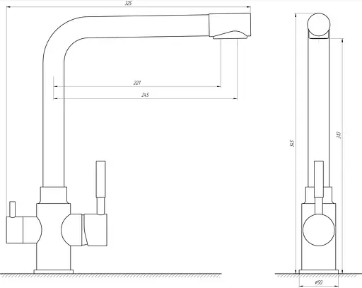 Змішувач для кухні під осмос MixMira MS-0888-BB Чорний - фото 2