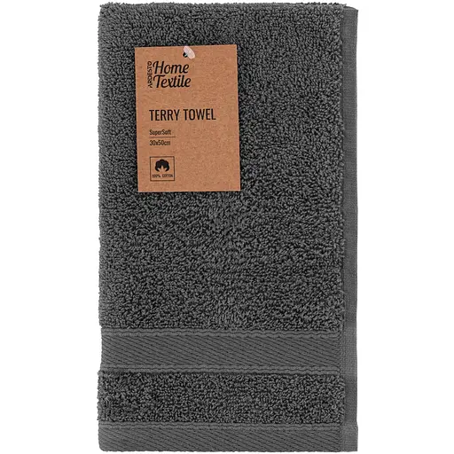 Полотенце махровое Ardesto SuperSoft 30х50 см 100% хлопок темно-серое (ART2230MC)  - фото 1