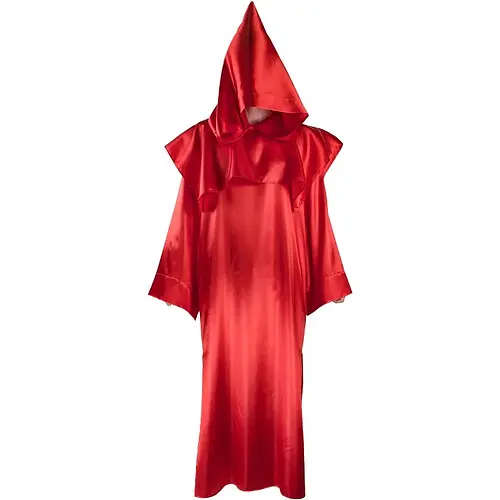 Балахон червоний атласний з капюшоном - фото 2