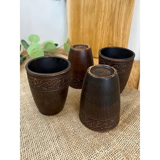 Склянка 0.4 літра керамічний (глиняний) різьблений Декор - фото 5