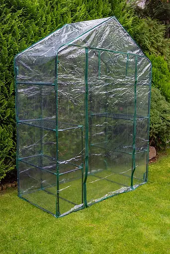 Парник складаний Neo Tools 195х143х73, 4 полиці, ПВХ плівка, зелений - фото 2